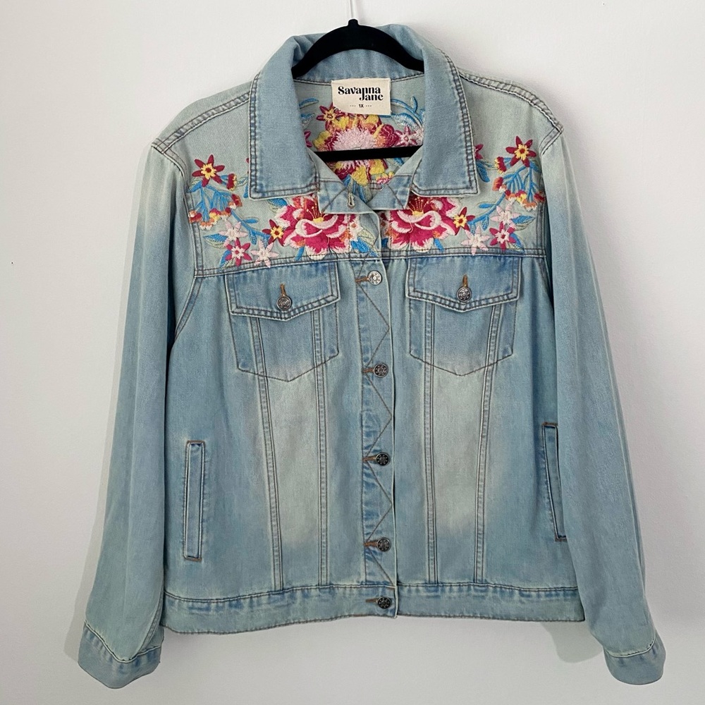 Savanna Jane Embroidered Denim Jacket